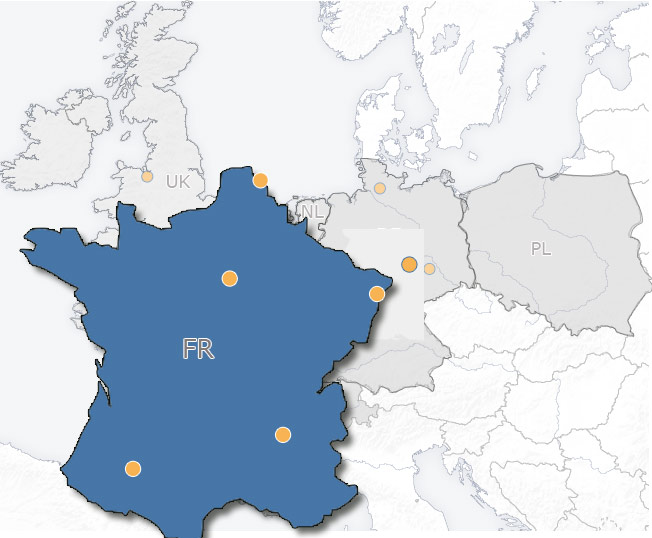Unsere Standorte in Frankreich