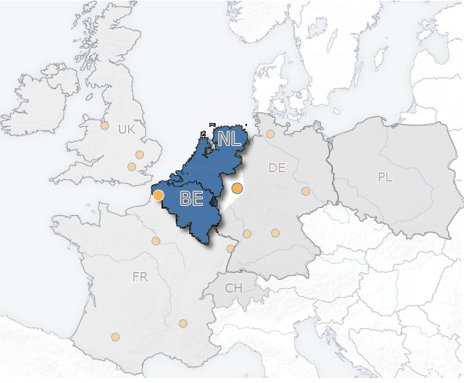 Unsere Standorte in Belgien / Niederlande