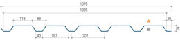 Trapezblech Wand 07 Querschnitt Querschnitt Trapezblech Wand 07
